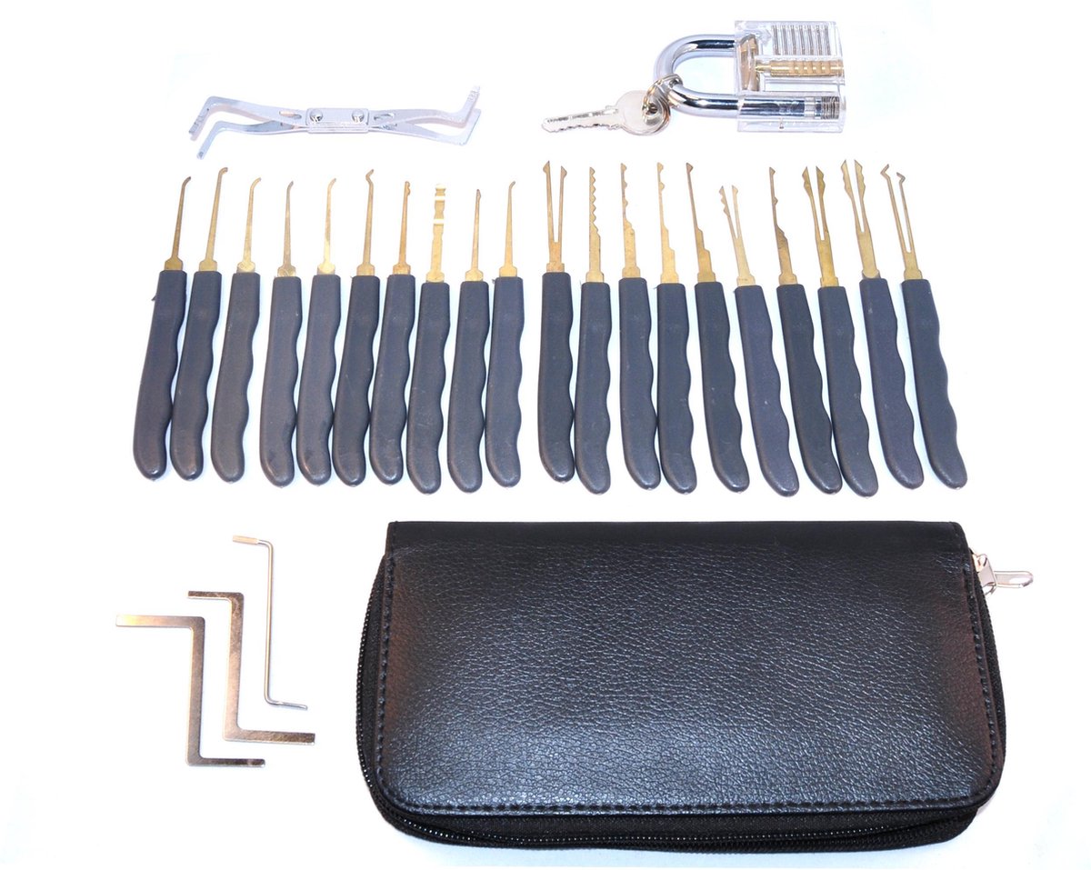 Phonaddon Lock Pick Set 25 Delig Doorzichtig Slot 20 Picks en Hoes