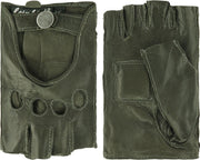 Klassieke leren autohandschoenen dames met halve vingers model Chihuahua Color: Camel
