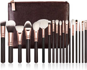 Evvie Deluxe Edition 18 delige make-up kwastenset in lederen tasje
