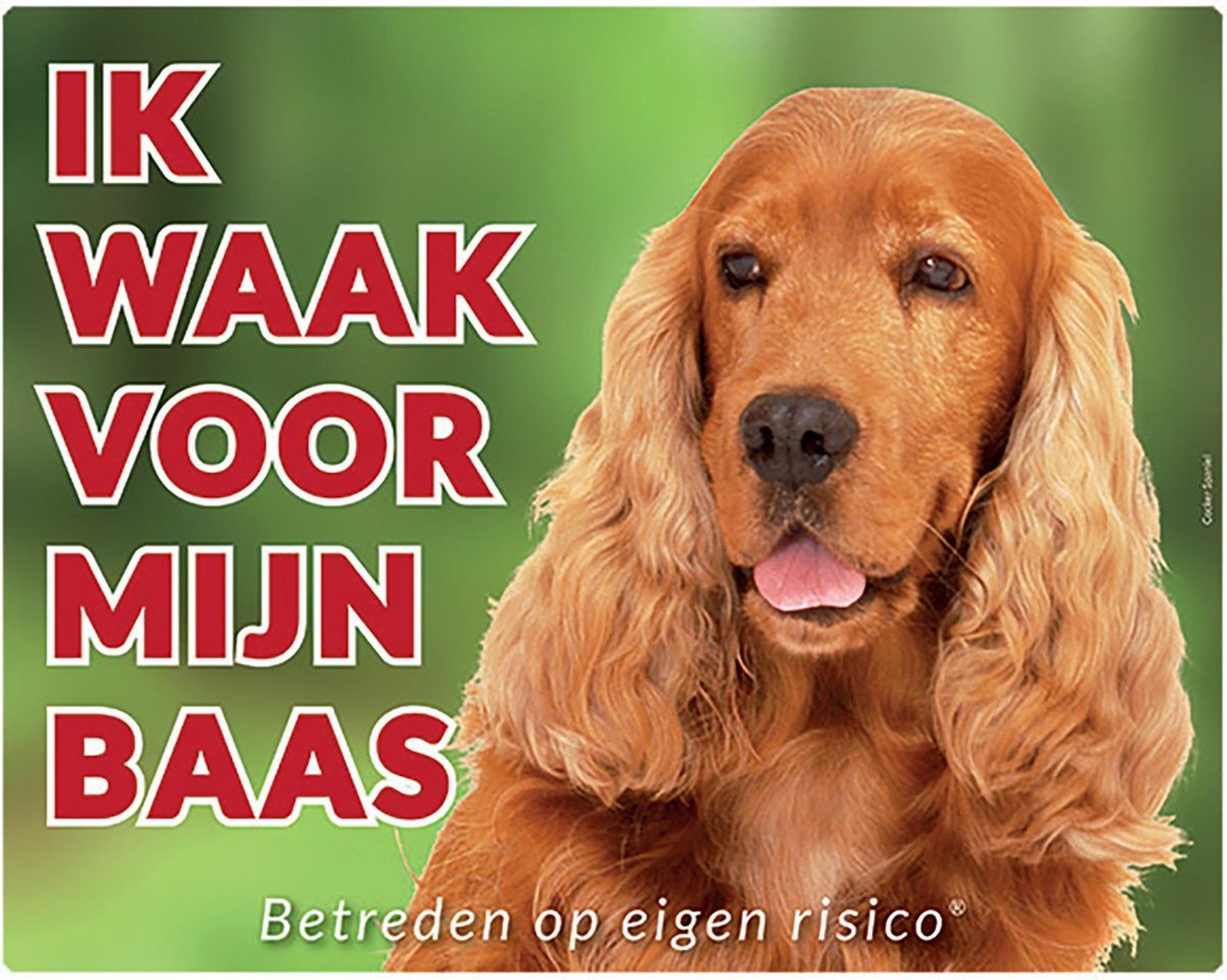 Engelse Cocker Spaniel Waakbord - Ik waak voor mijn Baas