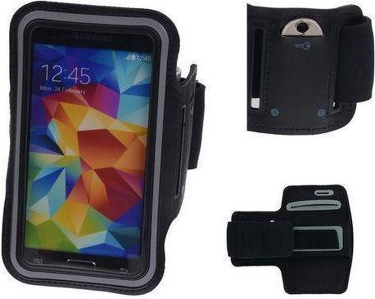 Galaxy Core Prime Zwart Sport Armband Neopreen