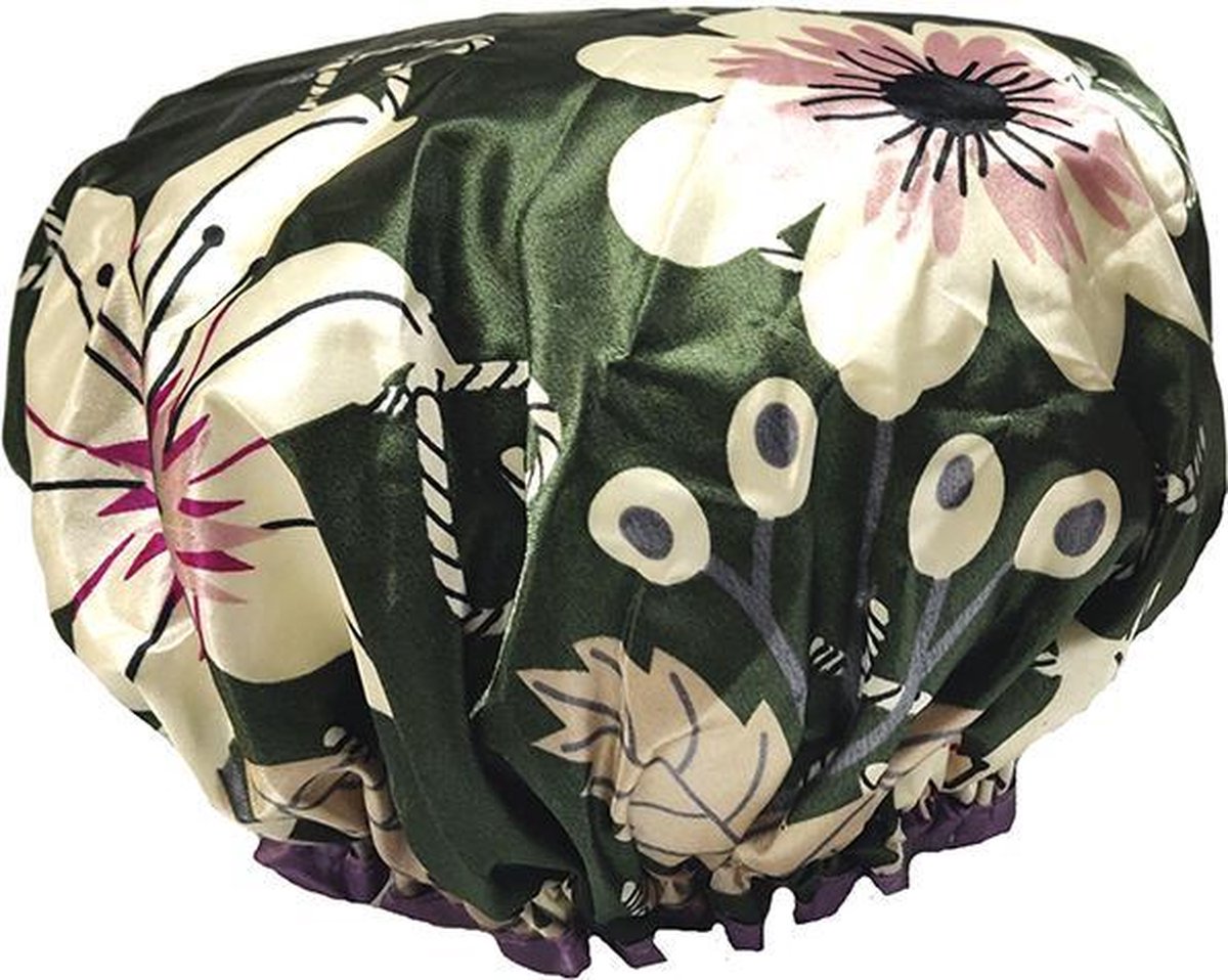 Rojafit Luxe Dubbel Laags Douchemuts - Satijn Look - Echinacea