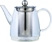 KINGHOFF Elegante glazen theepot met RVS filter - 900 ML - hoogwaardig borosilicaatglas