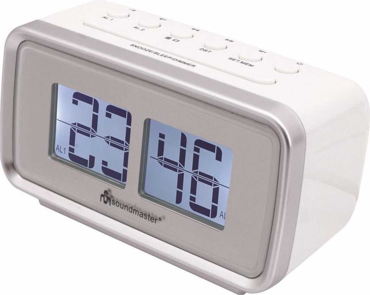 Soundmaster UR105WE wekkerradio in retro stijl wit