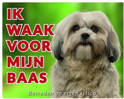 Shih Tzu bruin Waakbord - Ik waak voor mijn baas