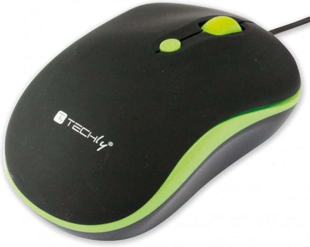 Techly IM 1600-WT-BG muis Ambidextrous USB Type-A Optisch 1600 DPI