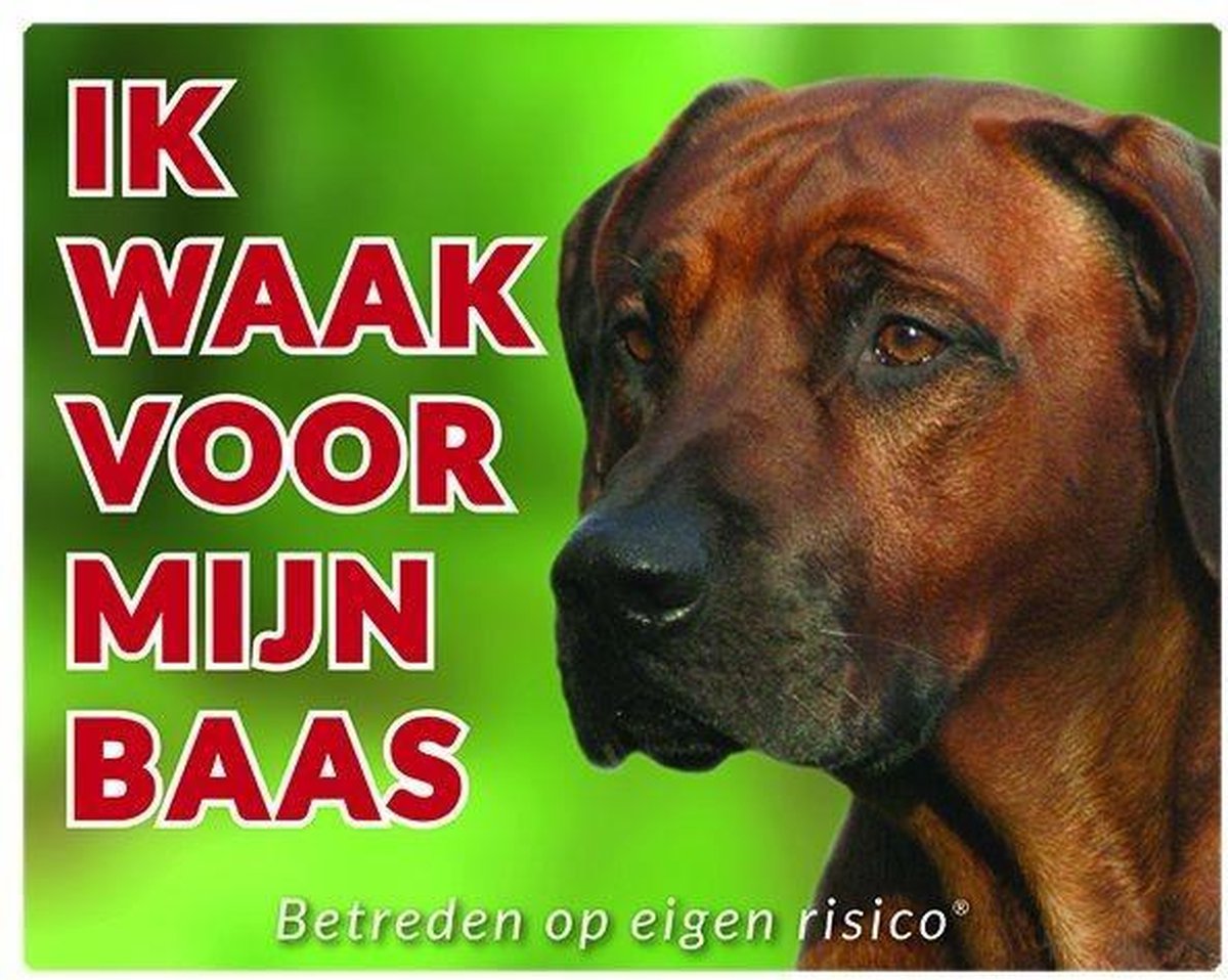 Rhodesian Ridgeback Waakbord - Ik waak voor mijn