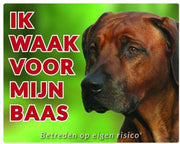 Rhodesian Ridgeback Waakbord - Ik waak voor mijn