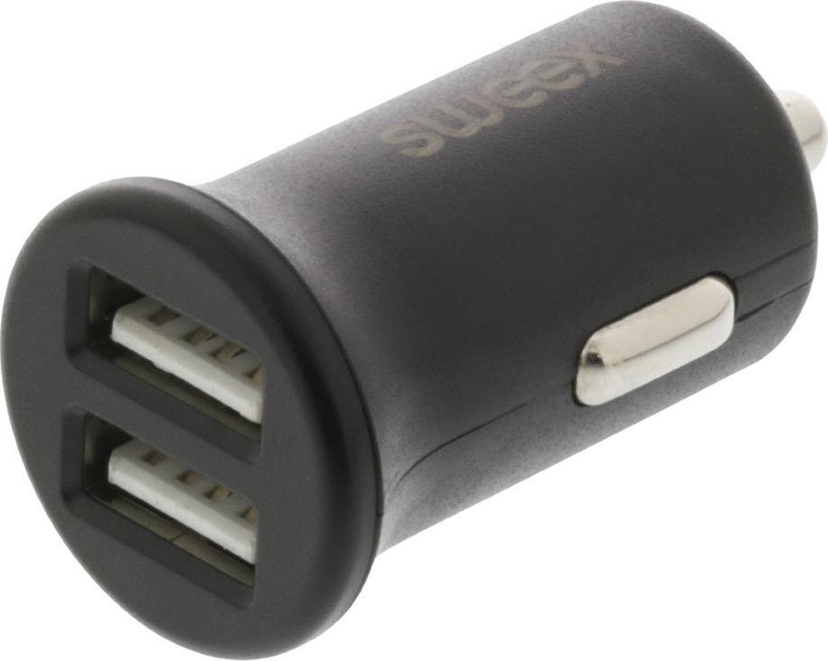 Sweex CH-011BL Autolader 2-uitgangen 2.4 A 2x Usb Zwart