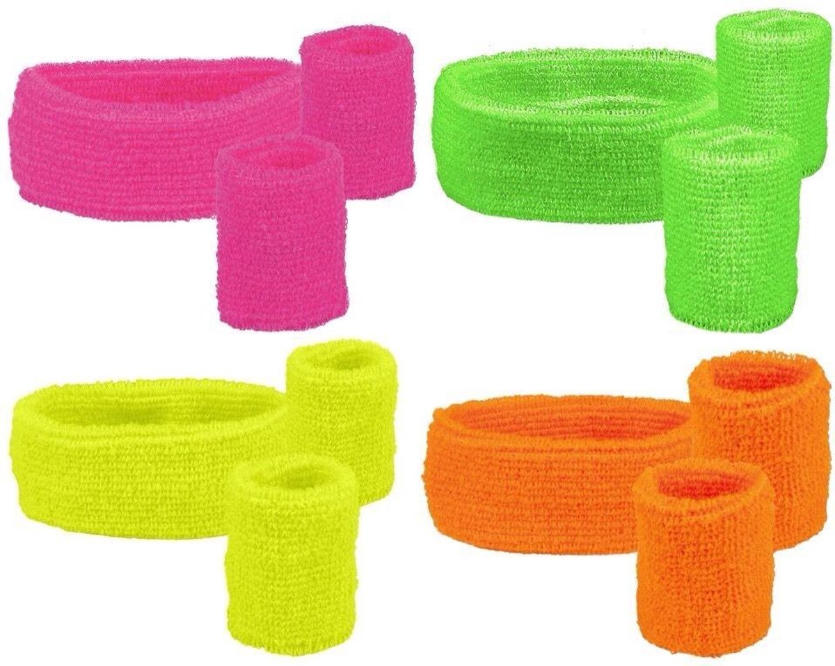 4 Sets haarbandjes met zweetbandjes