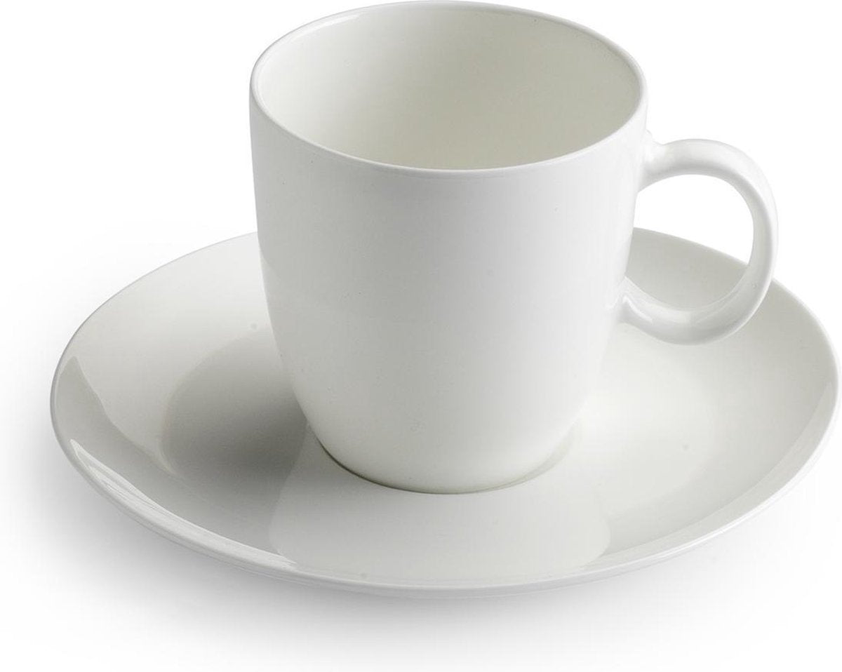 Chic PERLA kop en schotel 230 ml wit (set/4)