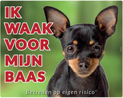 Chihuahua Waakbord  Zwart - Ik waak voor mijn Baas