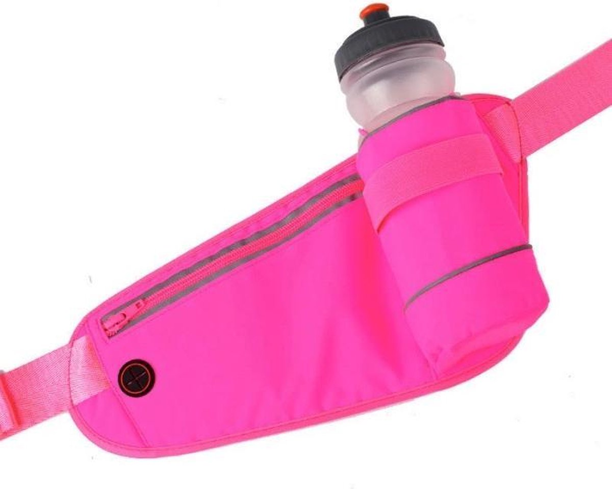 LB-441 Heuptas sport rennen waterproof smartphone riem fleshouder Heup band - Hardloopband Telefoon - Sportband - Hardloop Riem - Roze