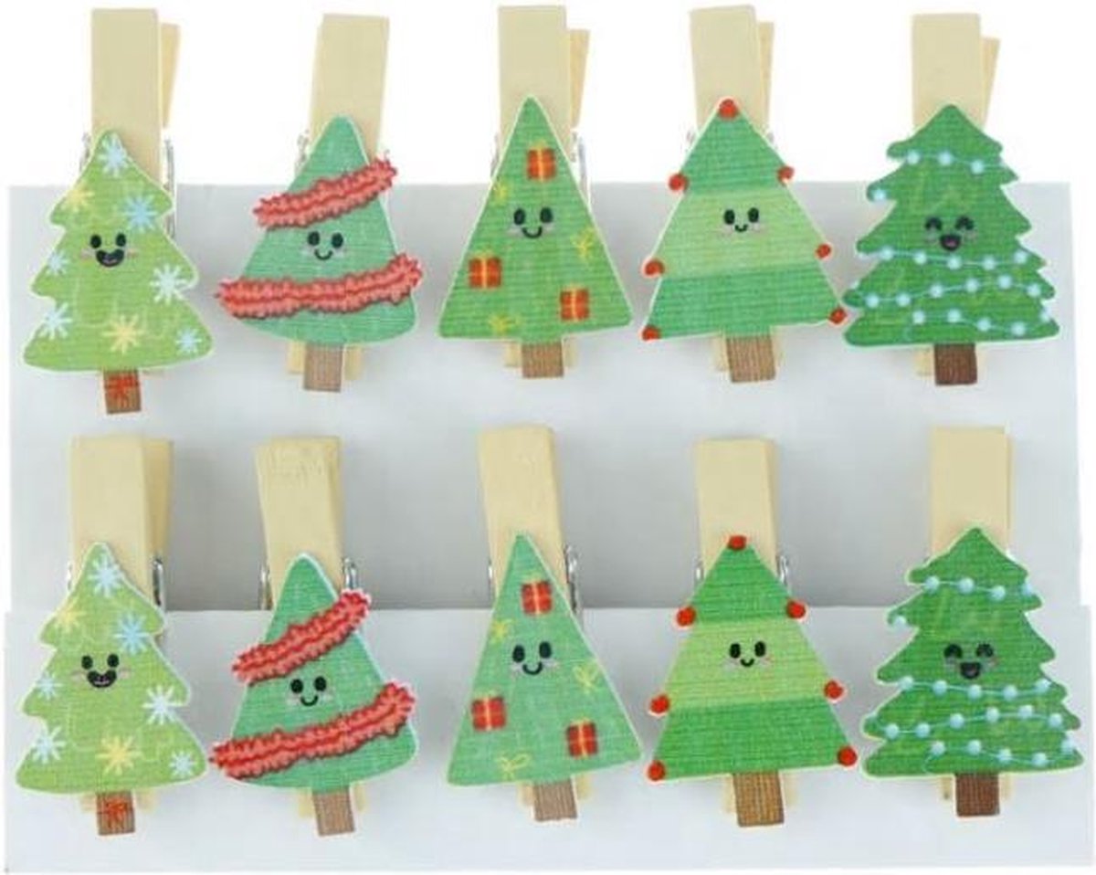 Mini wasknijpertjes Dennenboom 10 stuks