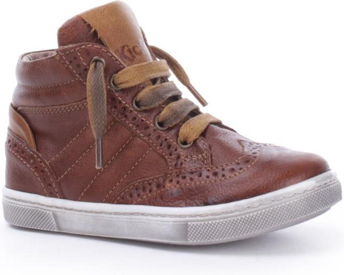 Kickers - Jongens - Kinderschoenen met Veters en Rits - Bruin- Maat 22