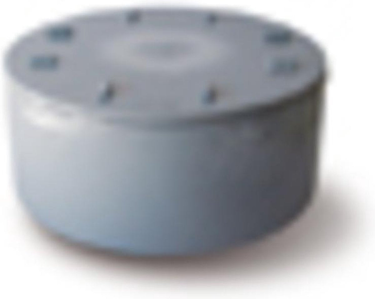 Sub PVC eindstuk + schroefdeksel grijs 75 mm
