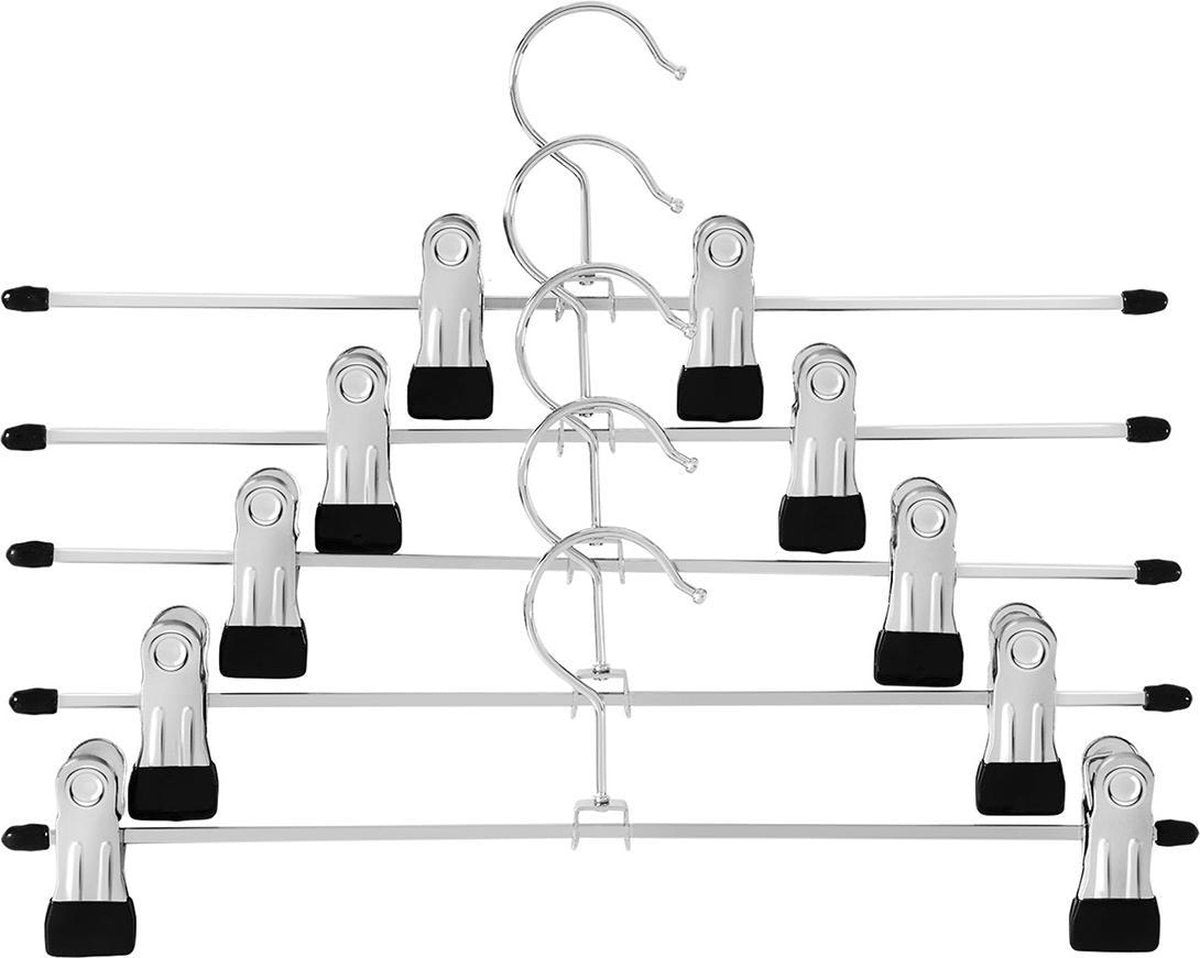 SONGMICS 20 x metalen broekhangers kleerhangers voor broeken sokken rokken 40 x 10