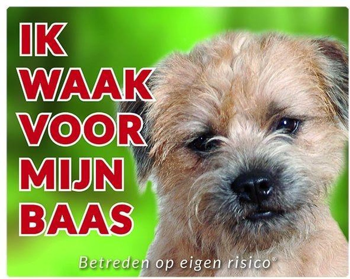 Border Terrier Waakbord - Ik waak voor mijn baas