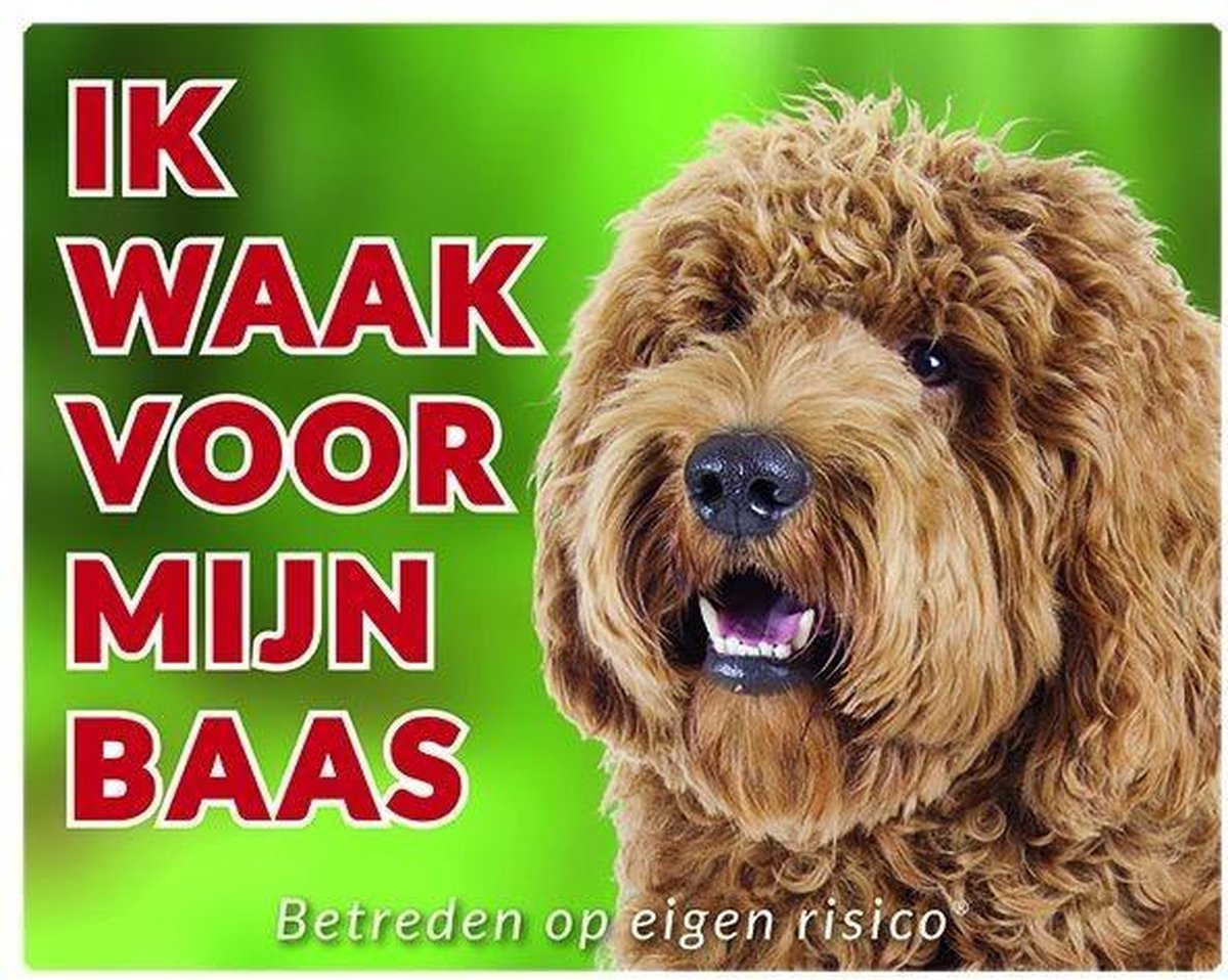 Labradoodle Waakbord - Ik waak voor mijn baas