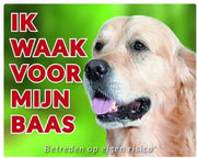 Golden Retriever Waakbord - Ik waak voor mijn baas