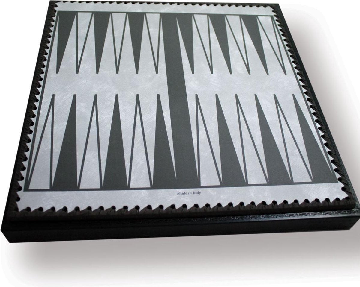 Schaakbordbox en backgammon - Zwart - 35x35 cm
