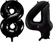 Folieballon 84 jaar zwart 41cm