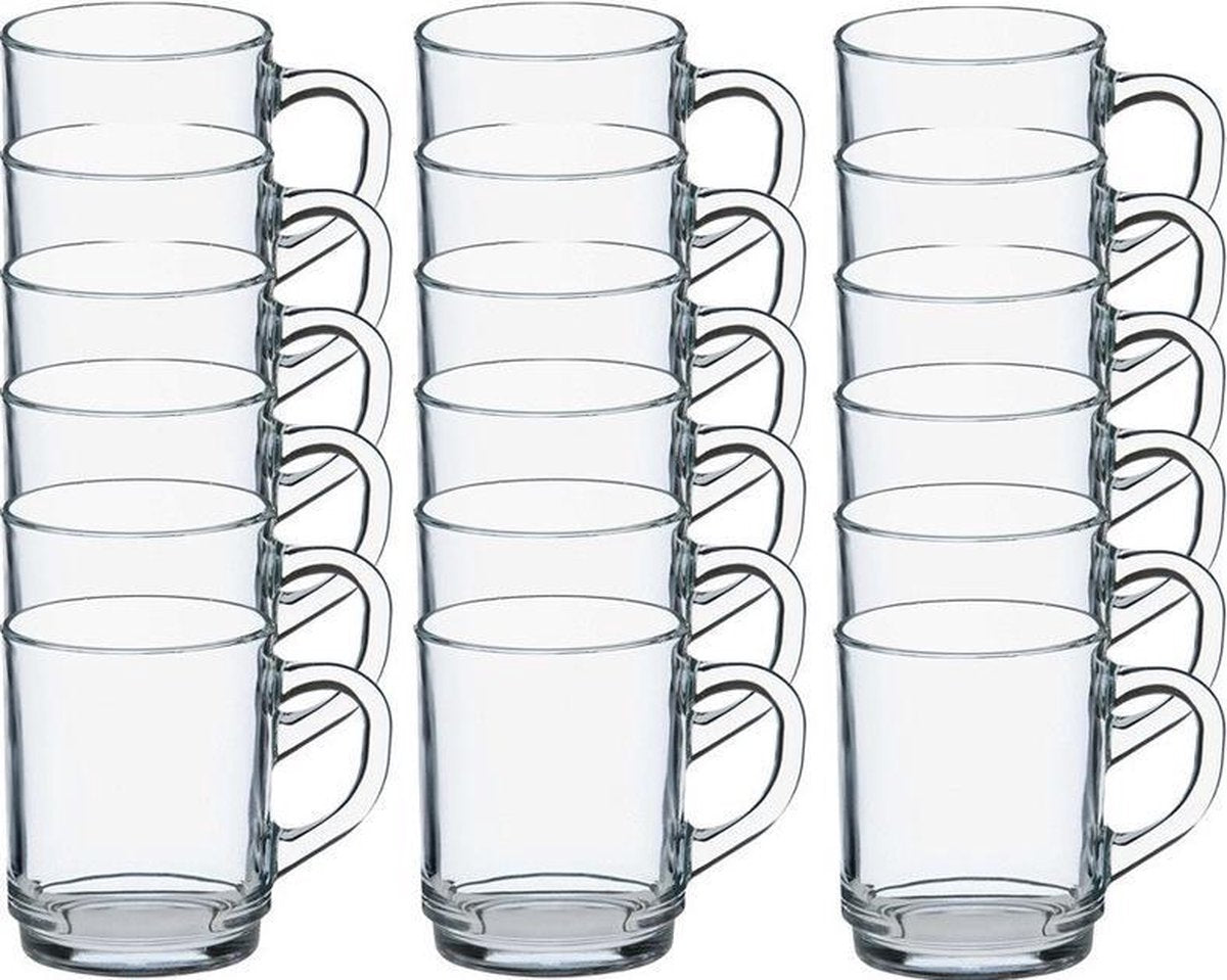18x Theeglazen/koffieglazen Versailles transparant 250 ml