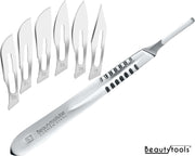BeautyTools INOX Bistouri Houder Voor Scalpel Mesjes - Platte Handvat - Houder Nr. 4 (BP-0775)