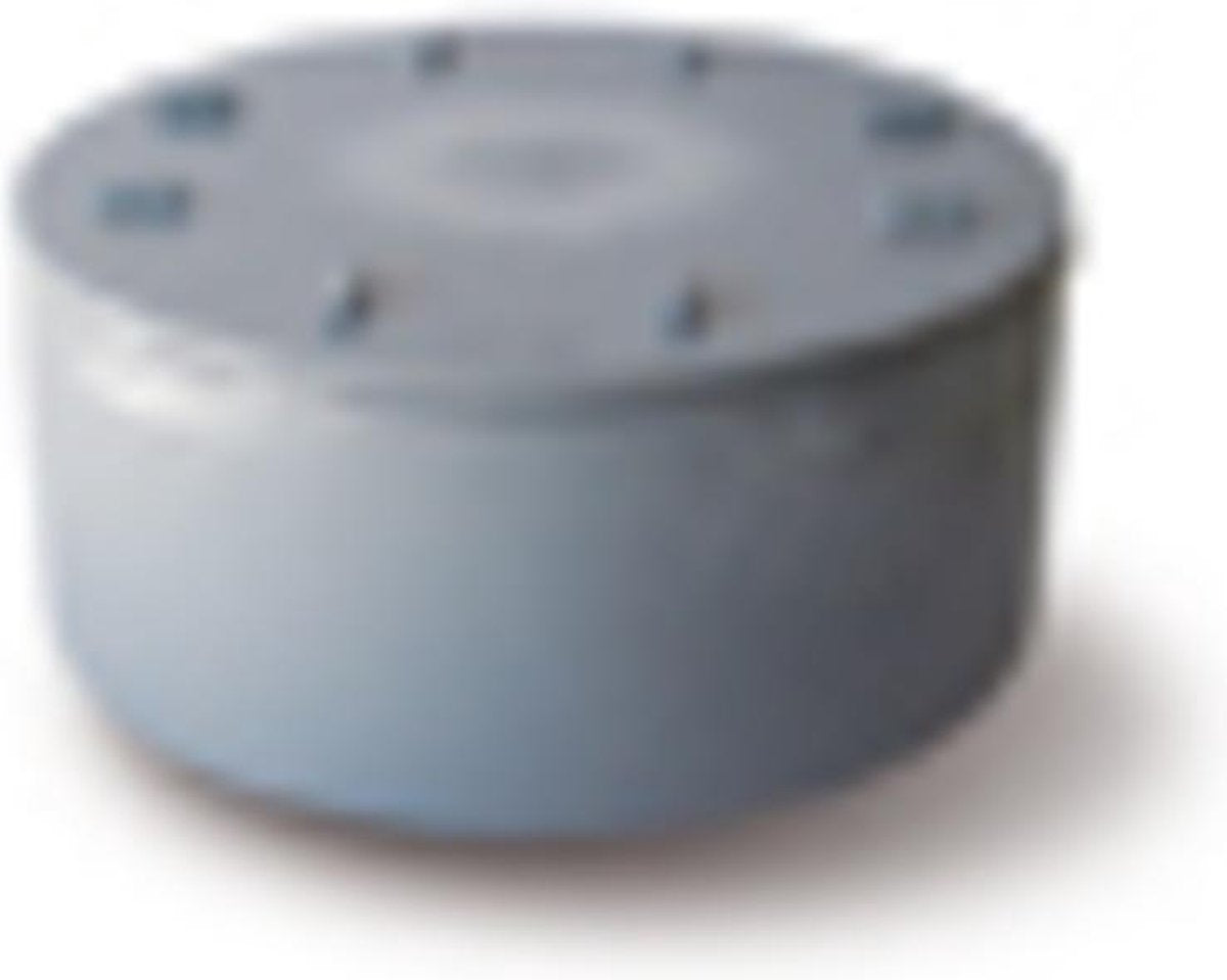 Sub PVC eindstuk + schroefdeksel grijs 50 mm