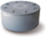 Sub PVC eindstuk + schroefdeksel grijs 50 mm