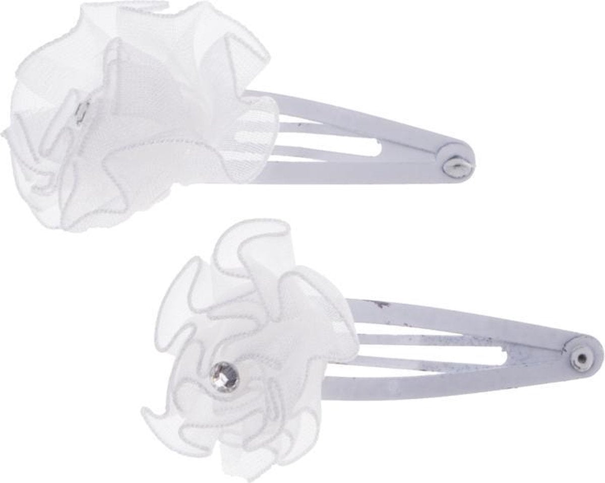 Haarspeldjes wit bloemetje
