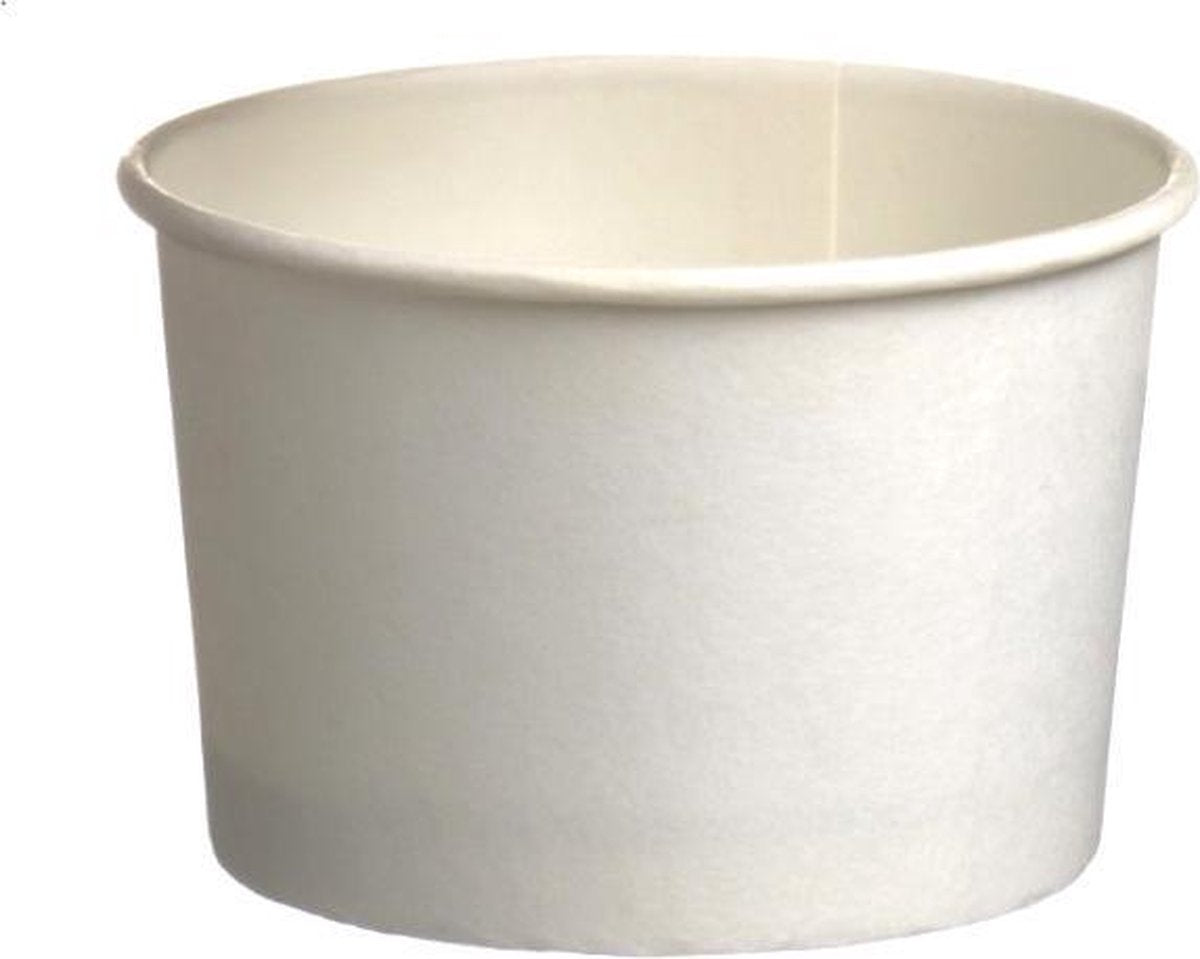 Kartonnen IJsbekers Wit Klein 130ml/4oz - 1.000 stuks.