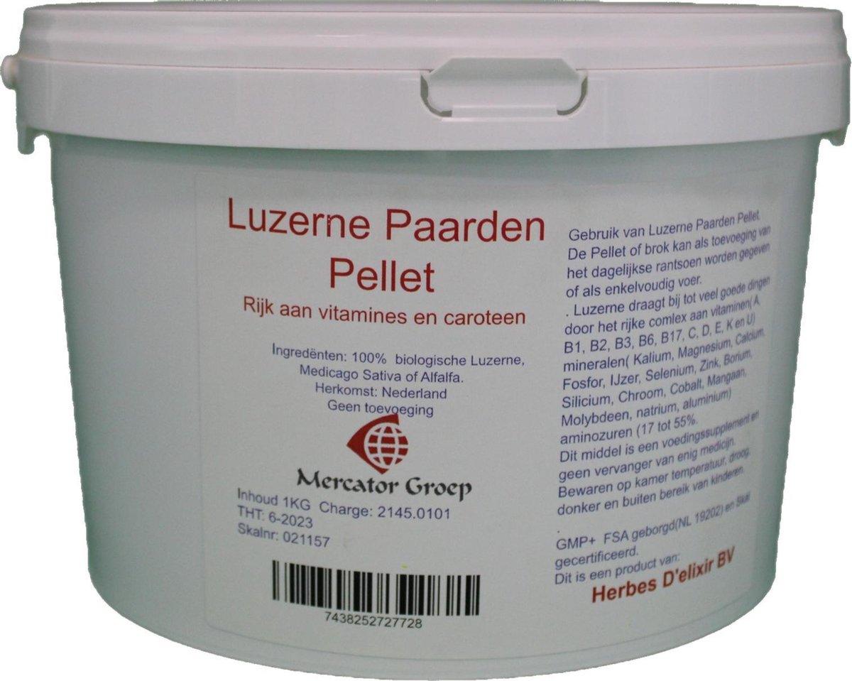 Mercator Luzerne - pellets / brokken - speciaalvoer - paarden - 1 kg