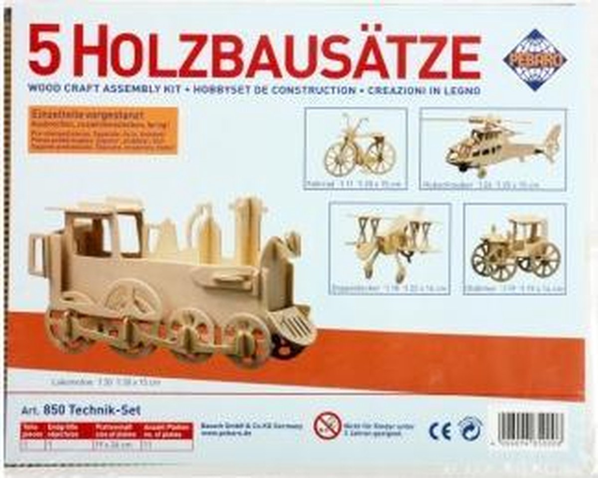 Pebaro Houten Bouwset Voertuigen
