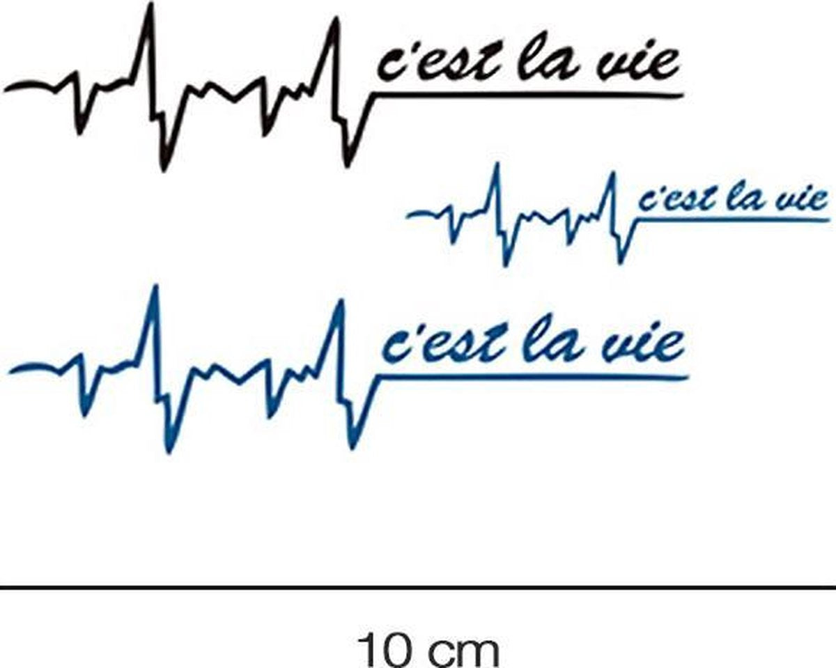 Hartslag C'est la Vie | Neptattoo | 2 stuks