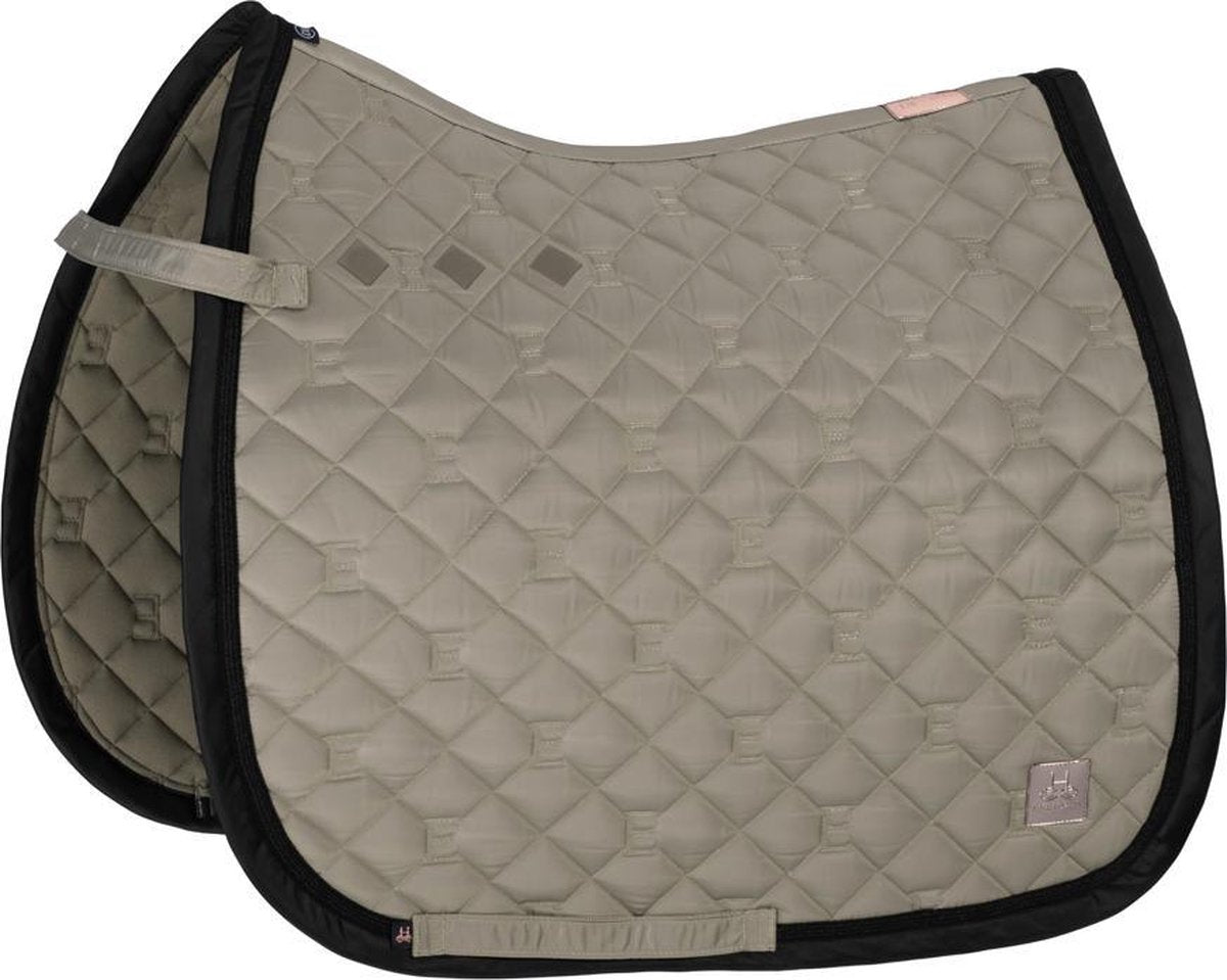 Eskadron heritage zadeldek glossy quilted ivoorgrijs Full dressuur