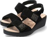 Mobils by Mephisto PAM SPARK dames Sandaal - Zwart - EXTRA BREED - Maat 38