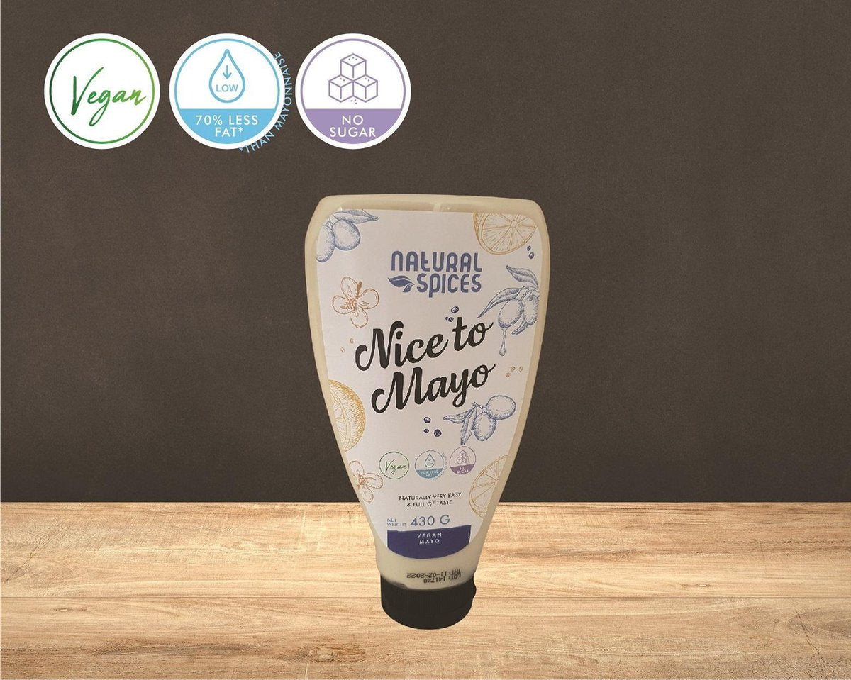 2x Nice to Mayo: Premium vegan/low cal mayonaise - 70% minder vet