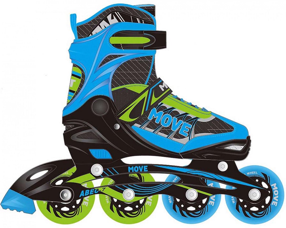 Move Move Fast  Inlineskates - Maat 38-41 - Unisex - blauw/zwart/groen