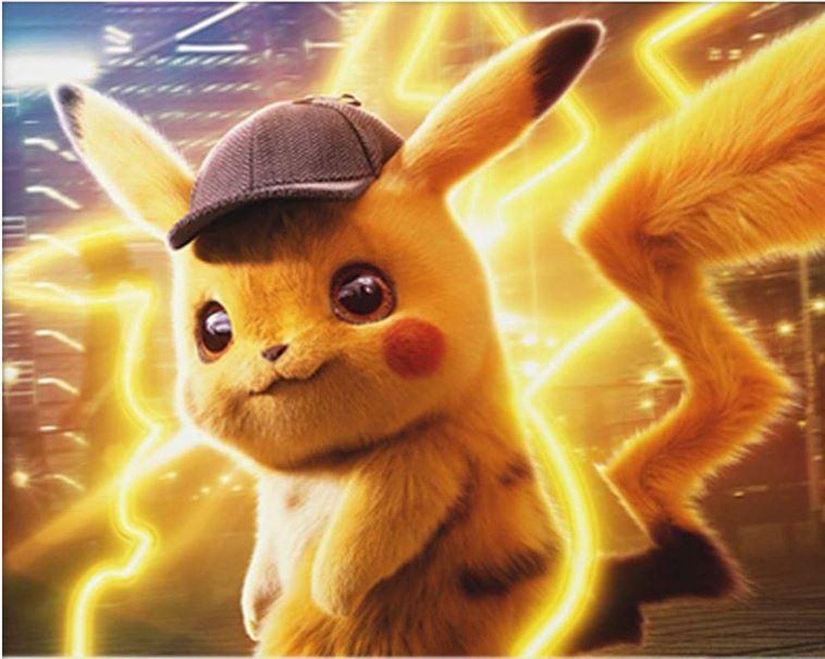 Detective Pikachu - Diamond Painting - Pokemon - 30x40cm - Complete Set - Inclusief Tools - Stipco