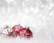 Kerst Placemat vinyl | Kerstballen sneeuw
