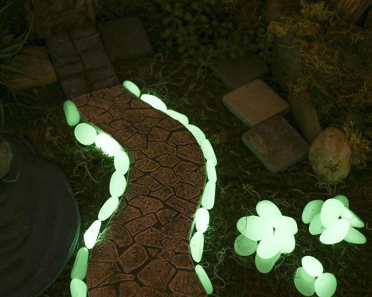 EPIN | Glow In The Dark Stenen | Decoratie Stenen | Pebbles | Aquarium Steentjes | Tuin Stenen | GROEN | 50 Stuks