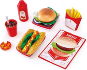 Fastfoodset Speelgoedeten 7-delig Rood