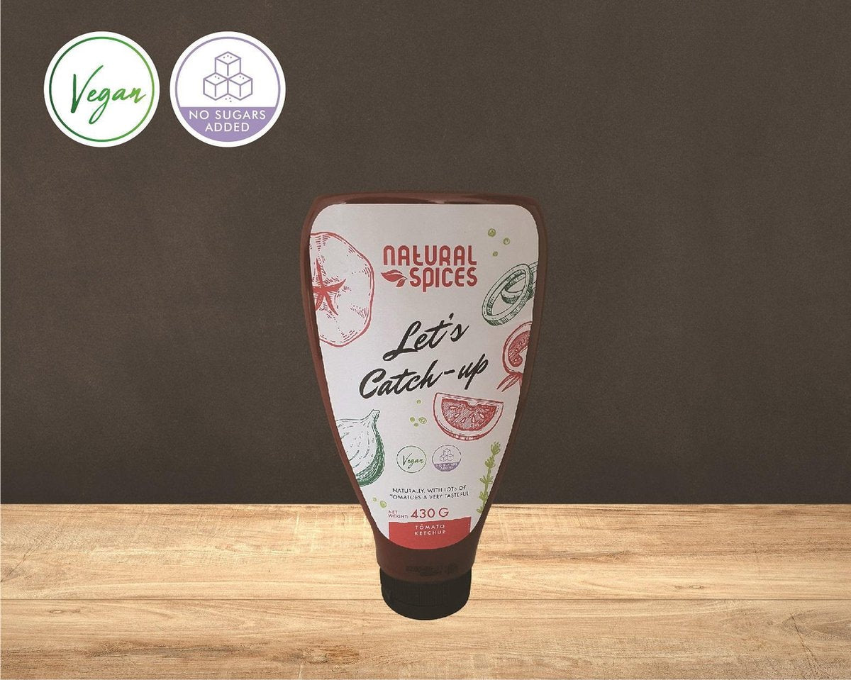 2x Let's Catch-up: Premium vegan/low cal ketchup - zonder toegevoegde suikers - pure & krachtige smaak