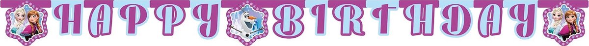 PROCOS - Happy Birthday Frozen verjaardagsslinger - Decoratie > Slingers en hangdecoraties
