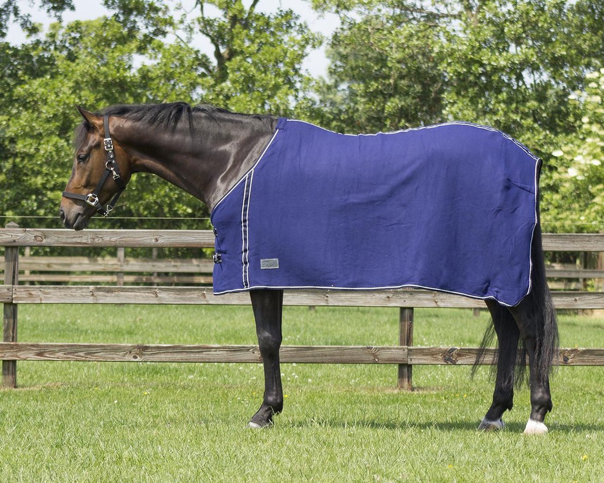 QHP Deken fleece basic zonder singels 155 Blauw