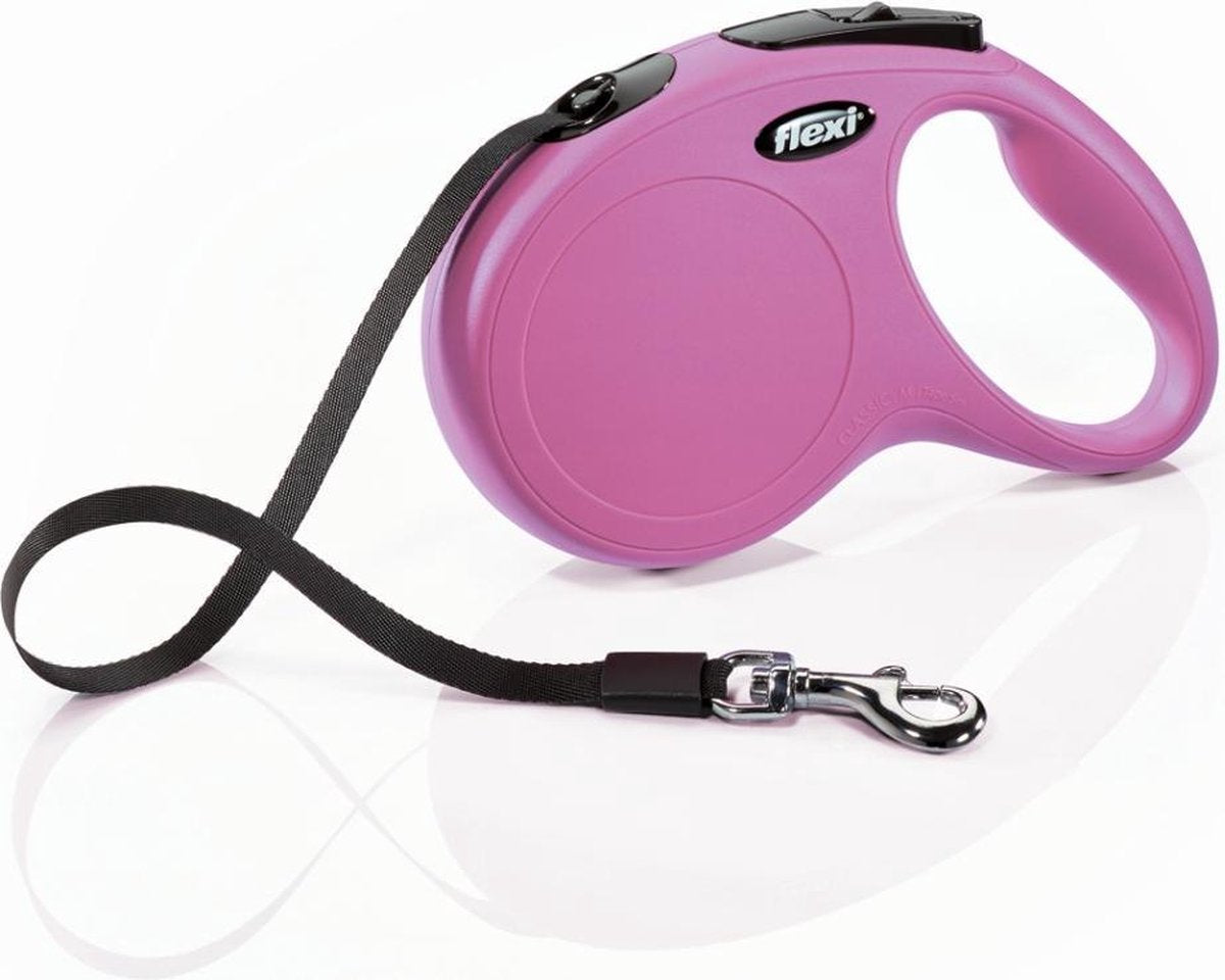 Flexi New Classic Tape - Hondenriem - Roze - M - 5 m