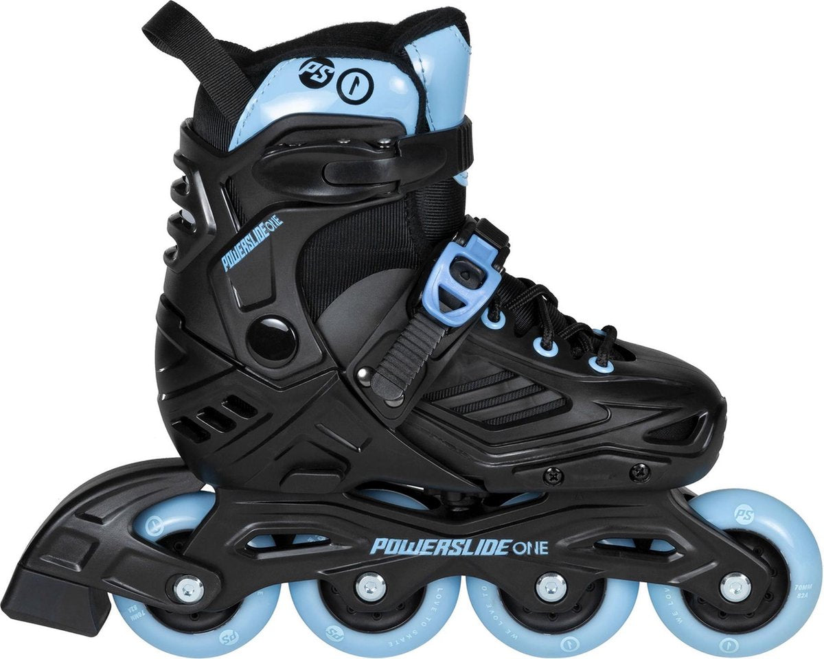 Powerslide Khaan Ltd  Inlineskates - Maat 31-34 - Unisex - zwart/blauw verstelbaar