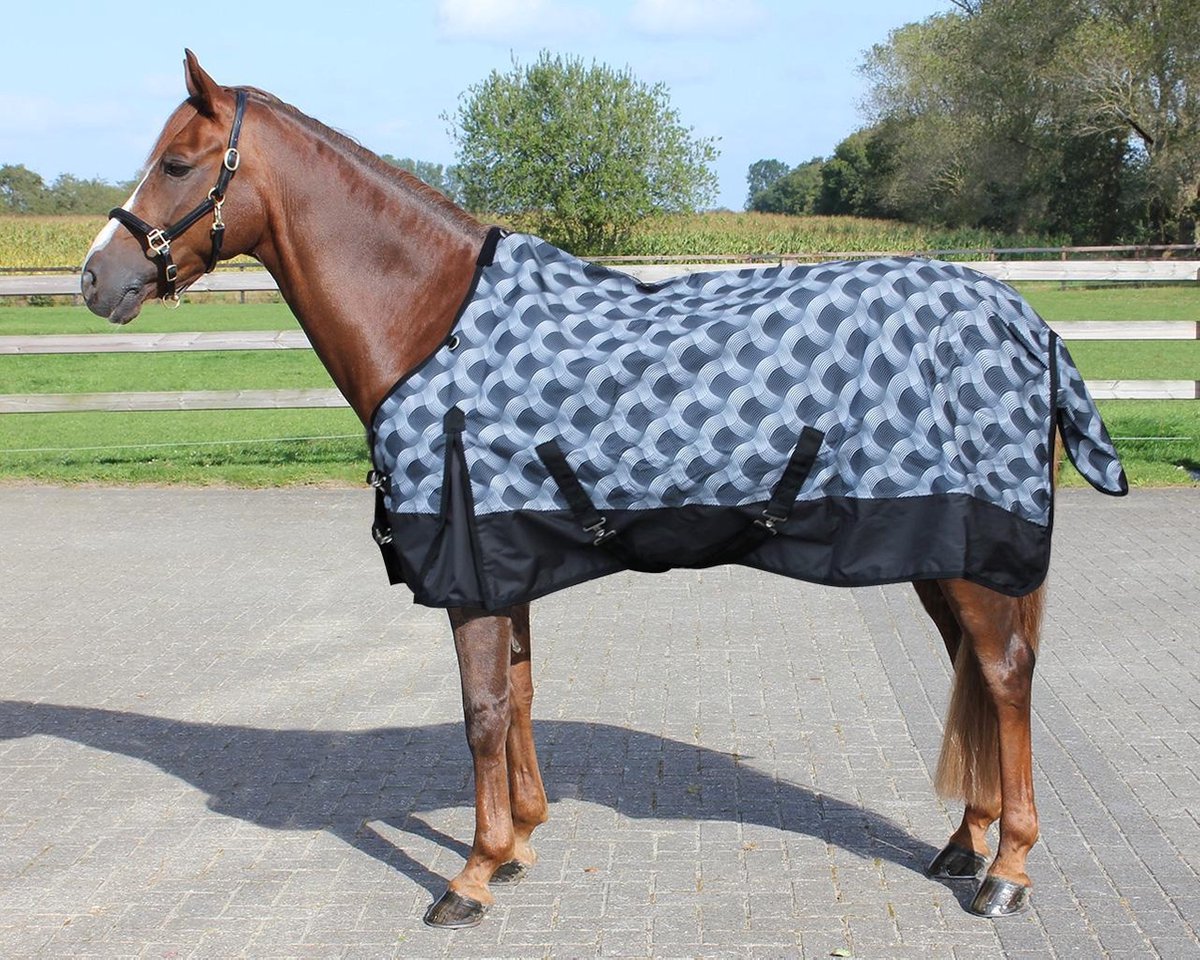 Buitendeken de luxe 300gr Golf grijze paardendeken - maat 155