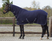 QHP Deken fleece basic hals&singels  155 Blauw